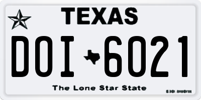 TX license plate DOI6021