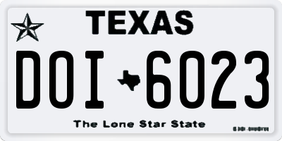 TX license plate DOI6023