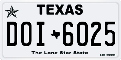 TX license plate DOI6025