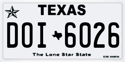 TX license plate DOI6026
