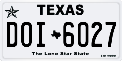 TX license plate DOI6027