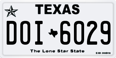 TX license plate DOI6029