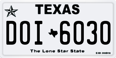 TX license plate DOI6030