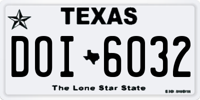 TX license plate DOI6032