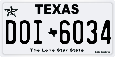 TX license plate DOI6034