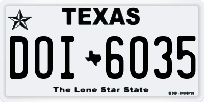TX license plate DOI6035