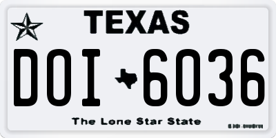 TX license plate DOI6036