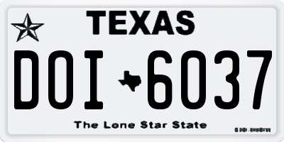 TX license plate DOI6037