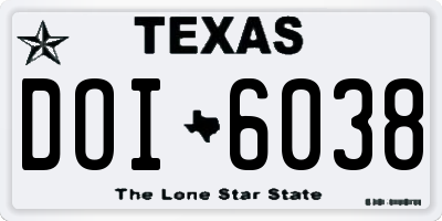 TX license plate DOI6038