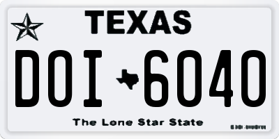 TX license plate DOI6040