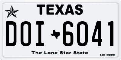 TX license plate DOI6041