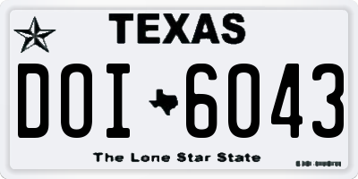 TX license plate DOI6043
