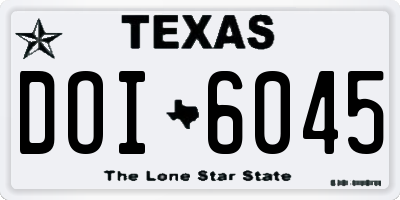 TX license plate DOI6045