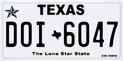 TX license plate DOI6047