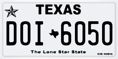 TX license plate DOI6050
