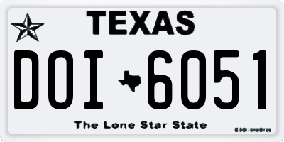 TX license plate DOI6051