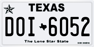 TX license plate DOI6052