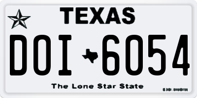 TX license plate DOI6054