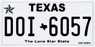 TX license plate DOI6057