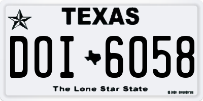 TX license plate DOI6058