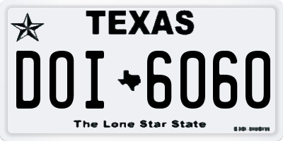 TX license plate DOI6060