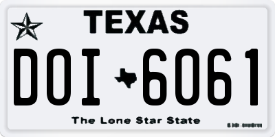 TX license plate DOI6061