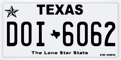 TX license plate DOI6062