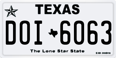 TX license plate DOI6063