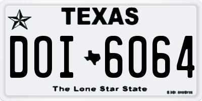 TX license plate DOI6064