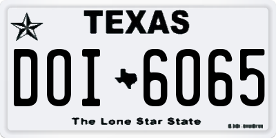 TX license plate DOI6065