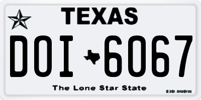 TX license plate DOI6067