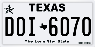 TX license plate DOI6070