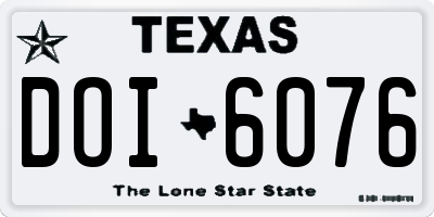 TX license plate DOI6076