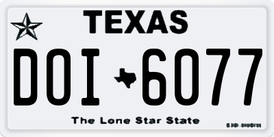 TX license plate DOI6077