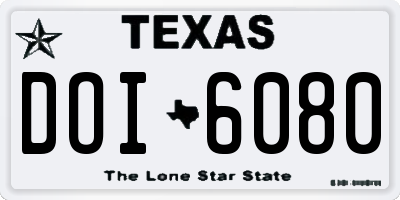 TX license plate DOI6080