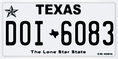 TX license plate DOI6083