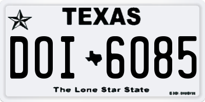 TX license plate DOI6085