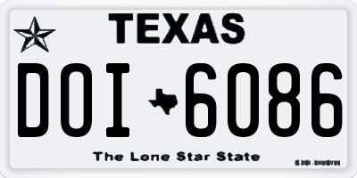 TX license plate DOI6086