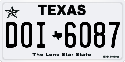 TX license plate DOI6087