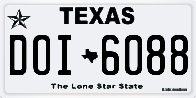 TX license plate DOI6088