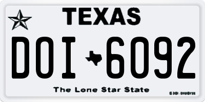 TX license plate DOI6092
