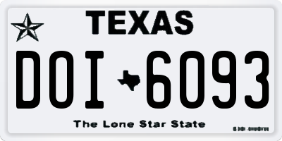TX license plate DOI6093