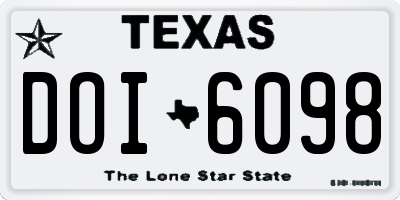 TX license plate DOI6098