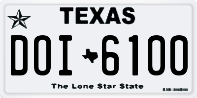 TX license plate DOI6100