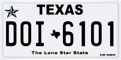 TX license plate DOI6101