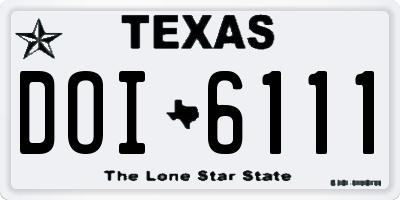 TX license plate DOI6111