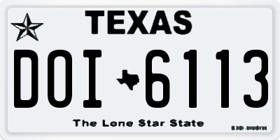 TX license plate DOI6113
