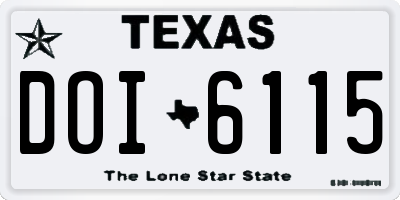 TX license plate DOI6115