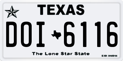 TX license plate DOI6116