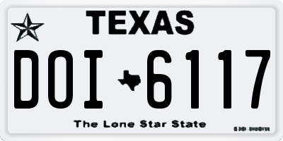 TX license plate DOI6117